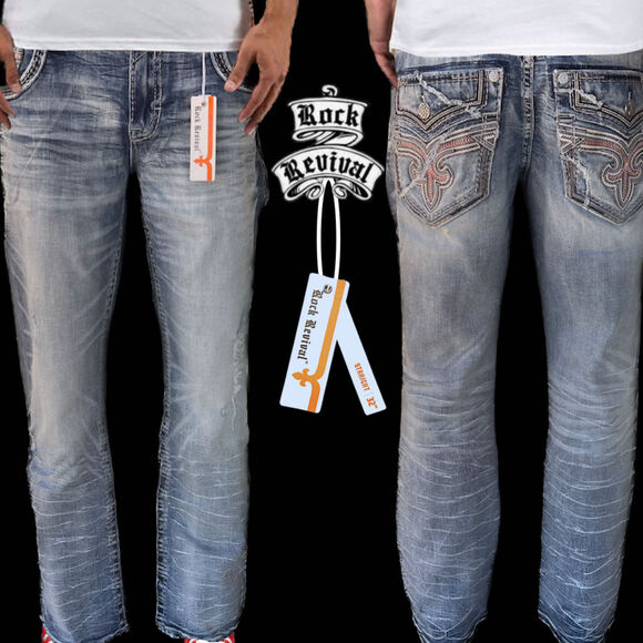 Rock Revival Light Blue Deen Straight Jean Size: 36" W x 32" In RP2326J203R - Picture 1 of 9